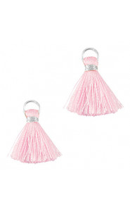 Mini Quaste 2cm - Silver-country pink